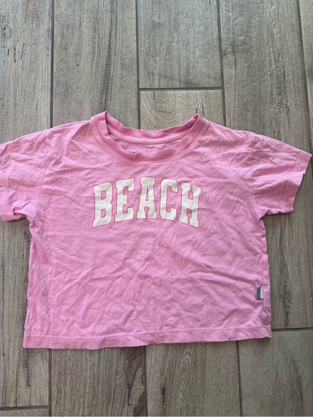 Kids Pink 'BEACH' Graphic Tee